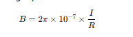 Công thức tính từ trường của dòng điện